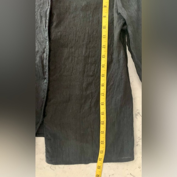 Eileen Fisher Black Linen Blend button down blouse - SZ XL - Picture 8 of 8